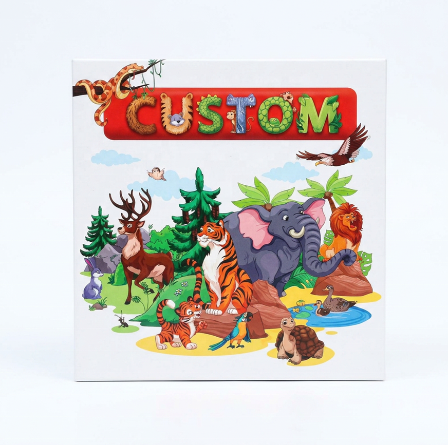 Custom Animal Zoo Educational Paper Board Game for Family Learning