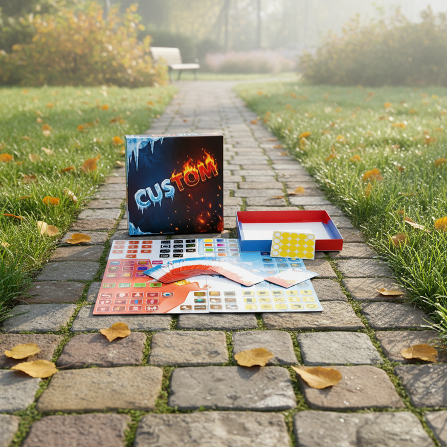 Custom Fire and Ice Strategy Board Game Hot and Cold Theme Printed Card Game with Recyclable Paper Box