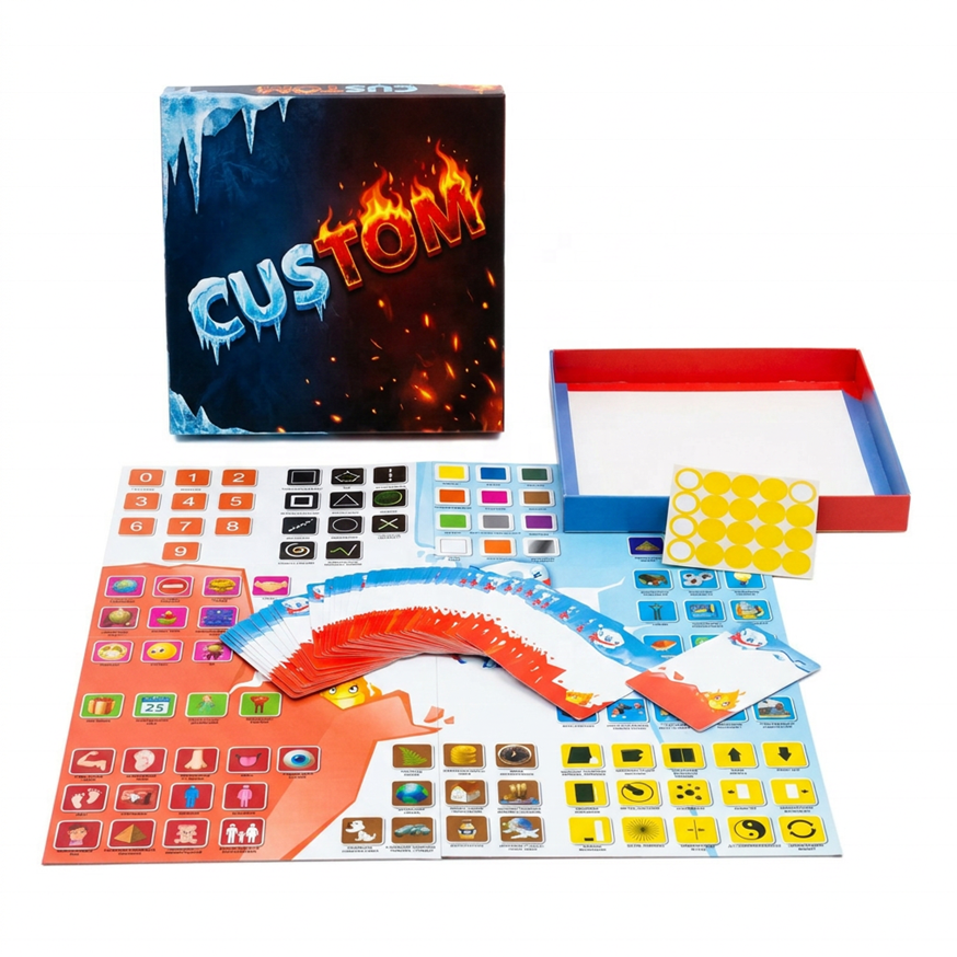 Custom Fire and Ice Strategy Board Game Hot and Cold Theme Printed Card Game with Recyclable Paper Box