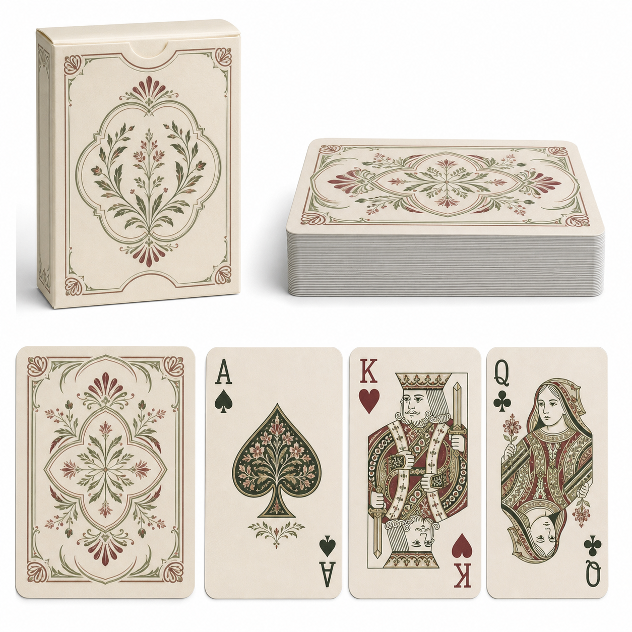 Custom Vintage Ornamental Playing Card Set with Monogram D Design Factory Direct Board Game Poker Cards for Tabletop Gaming