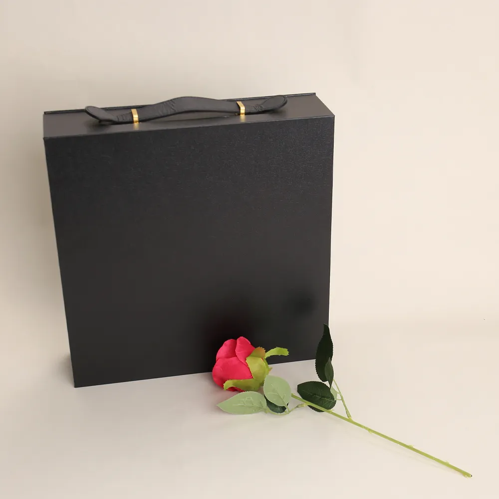 Black Gift Box with Carry Handle