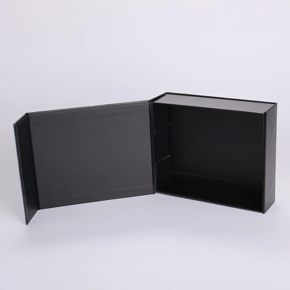 Black Rectangular Magnetic Flip-Top Box with Internal Insert