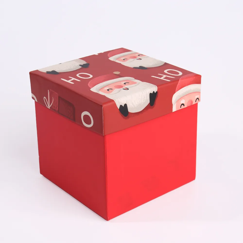 Christmas Santa HO HO Square Rigid Gift Box