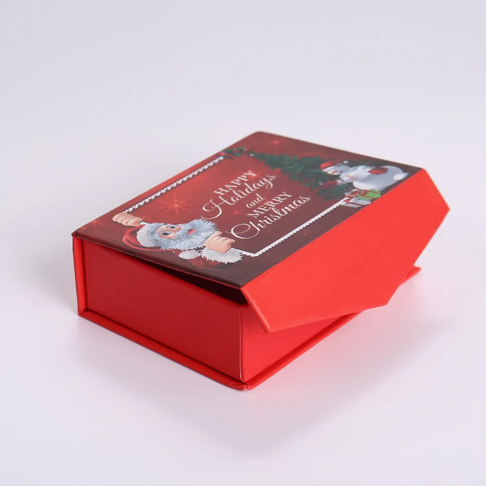 Christmas Santa & Snowman Magnetic Flip-Top Gift Box