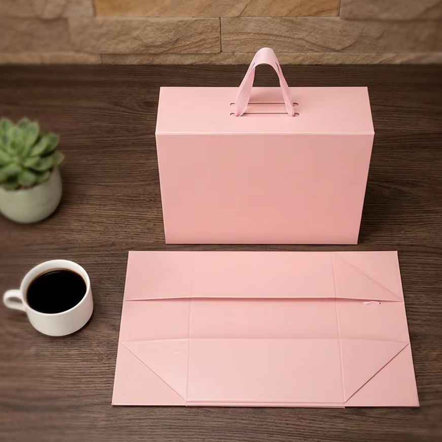 Gift Box Exquisite Foldable Magnetic Flip Box Large Capacity Solid Color