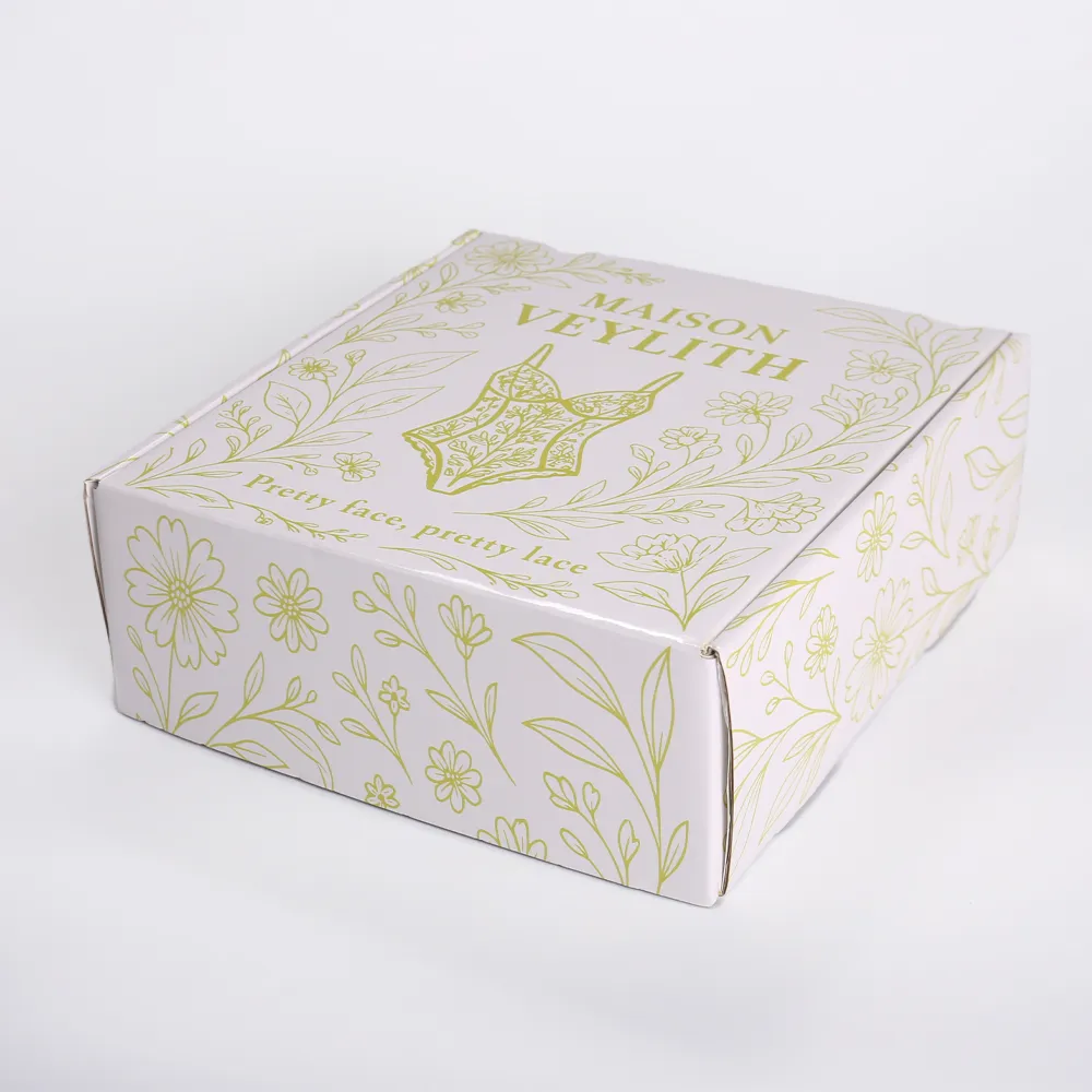 Lingerie Themed Floral Print Corrugated Mailer Box - alternate view