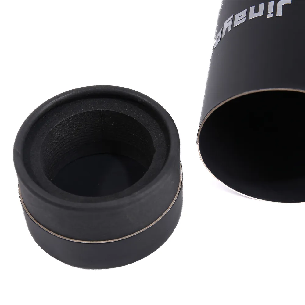 Matte Black Cylindrical Perfume Box with Custom Foam Insert