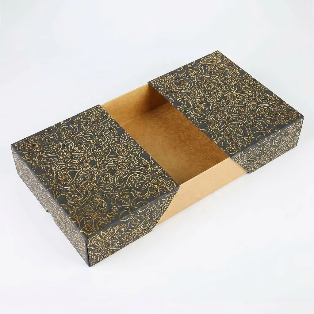 Nut Dessert Folder Takeaway Packaging Kraft Paper Matt Lamination Embossing Foldable for Food