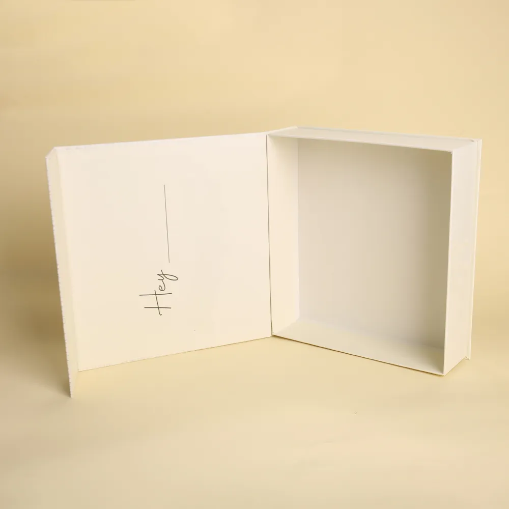 Off-White Magnetic Flip-Top Gift Box with Custom Branding