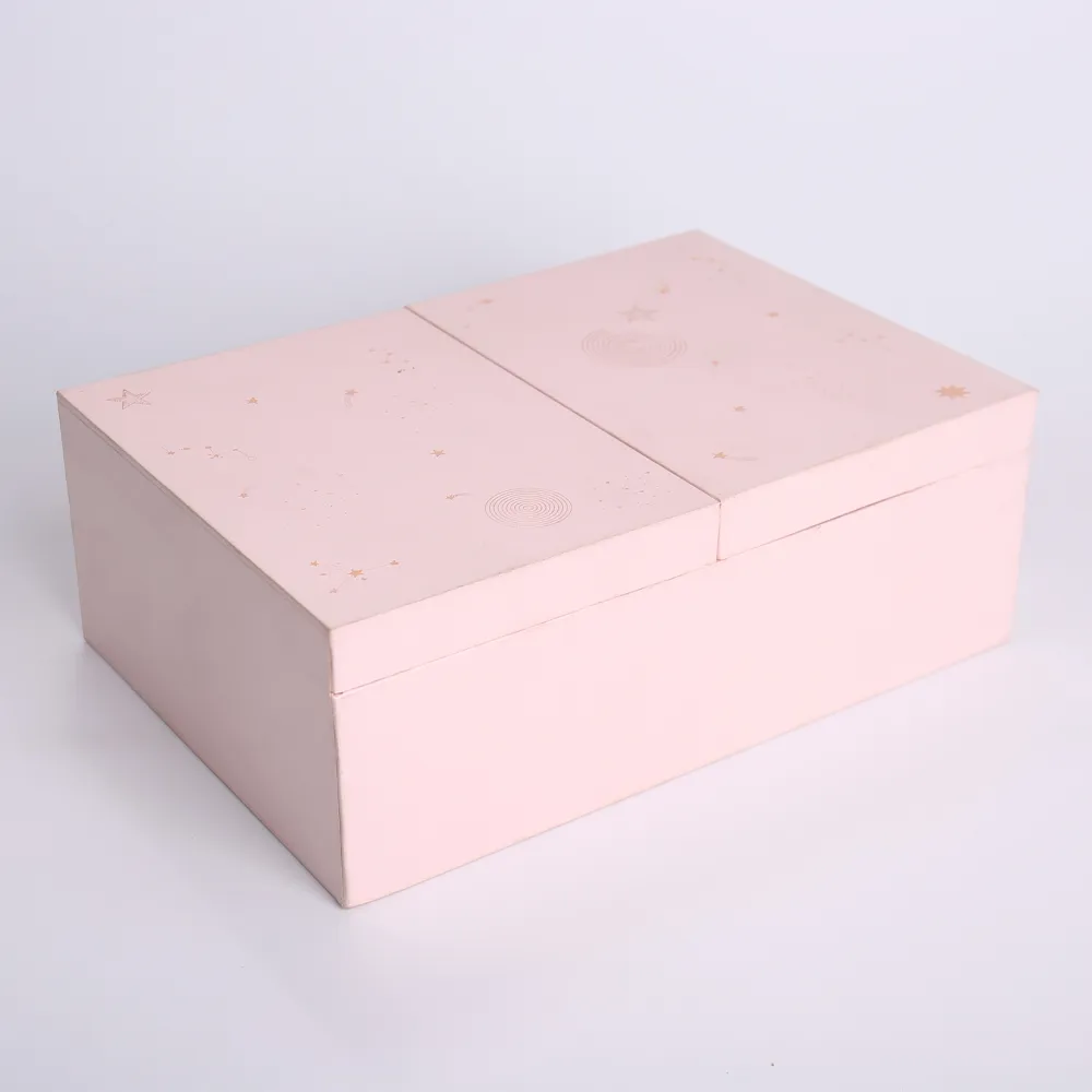 Pink Double Door Magnetic Gift Box with Celestial Foil Print