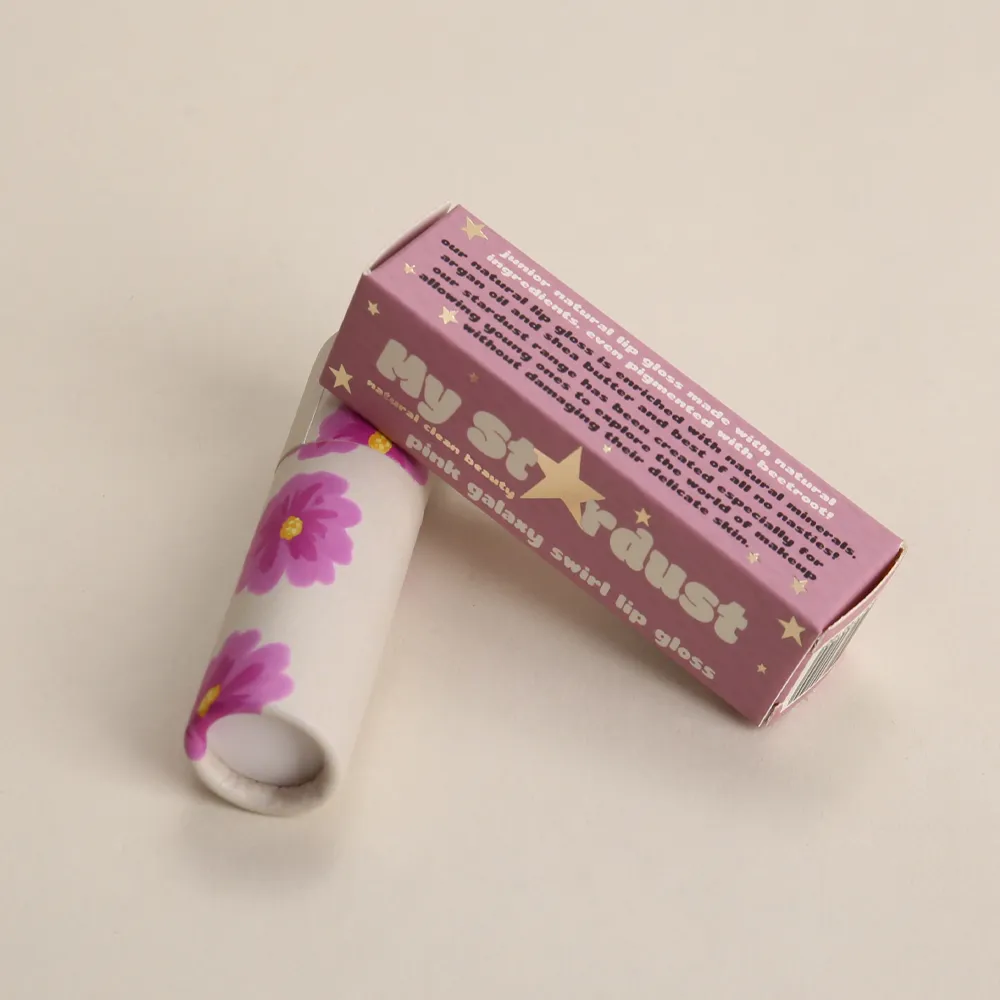 Pink Galaxy Swirl Lip Gloss Tuck-End Box