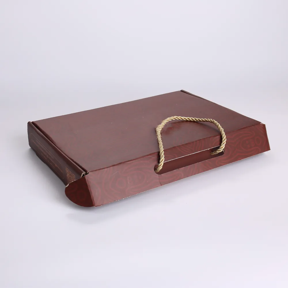 Reddish Brown Patterned Handle Mailer Gift Box