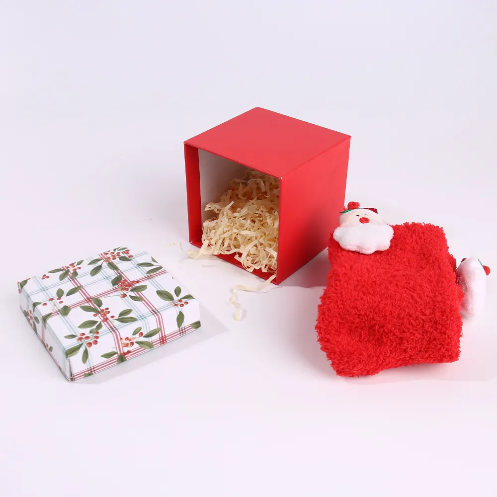 Christmas Plaid and Holly Two-Piece Rigid Gift Box