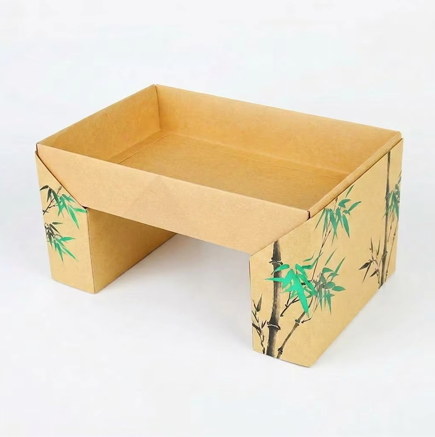 Sushi Box Drawer Shape Kraft Paper Food Tray Luxury Packaging for Takeaway