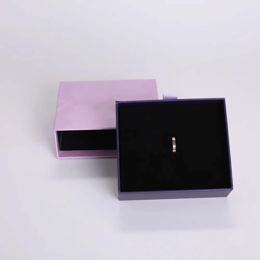 Two-Tone Purple Drawer Jewelry Box with Velvet Insert