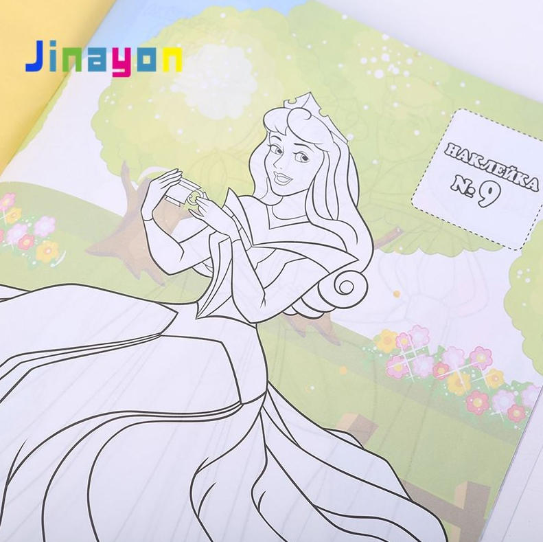 Coloring Painting Pencil Drawing Book With Cartoon Stickers Early Education Pre-k Custom Children Offset Printing