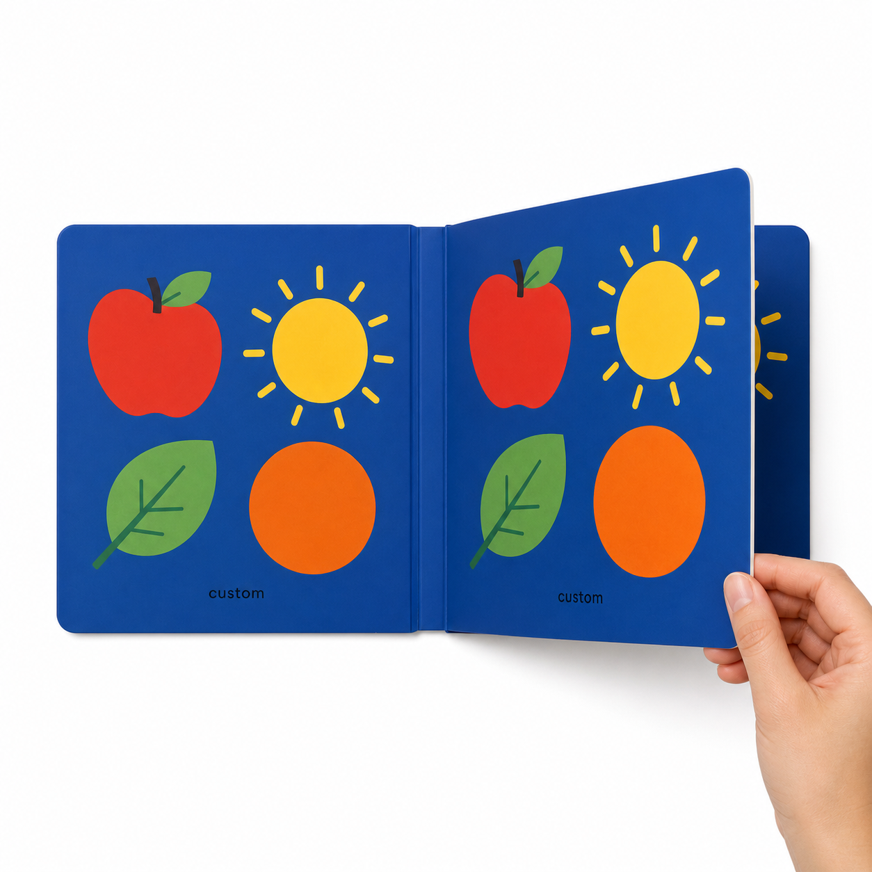 Custom Color Learning Cardboard Board Book for Children's Programs